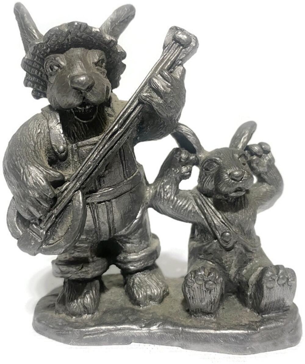 Michael Ricker Pewter Figurine Earnie and Millie Signed & Numbered 3" x 3.5"
